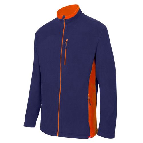 Chaqueta polar con cremallera bicolor Azul Marino / Naranja Talla XS