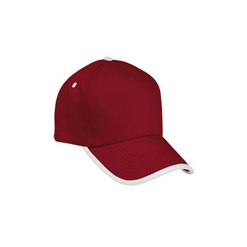 Gorra cinco paneles combinada. Rojo Talla nica