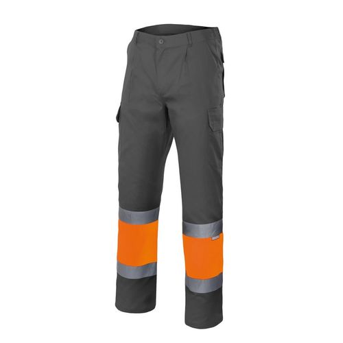 Pantaln alta visibilidad forrado Mod. 156 Naranja Fluor / Gris (19/8) Talla S