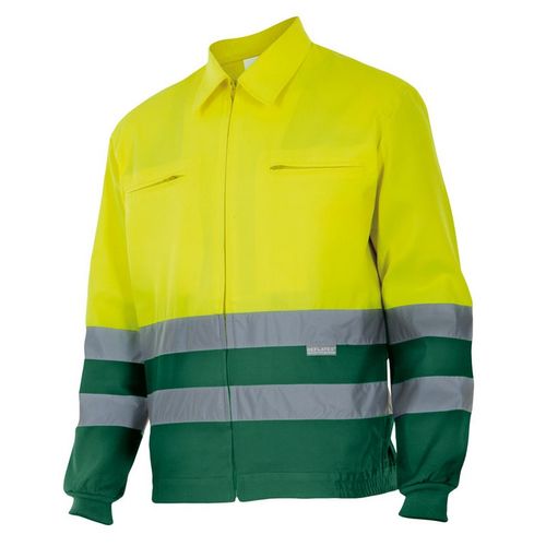 153. Cazadora bicolor alta visibilidad Amarillo Fluor / Verde (110) Talla XL