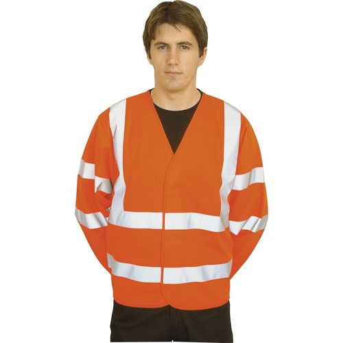 Chaleco de alta visibilidad con manga larga Naranja Fluor Talla S/M