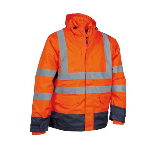 Parka de alta visibilidad Mod. Telsen Azul Marino / Naranja Flor (230) Talla XS