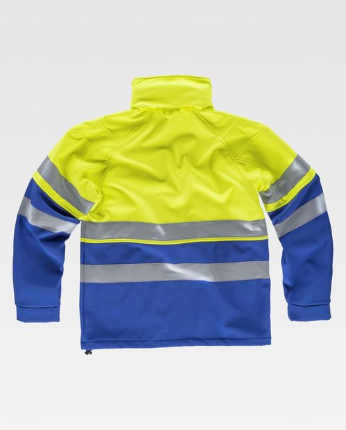 Softshell de alta visibilidad Mod. S9525 Amarillo Flúor / Azulina (140) Talla S