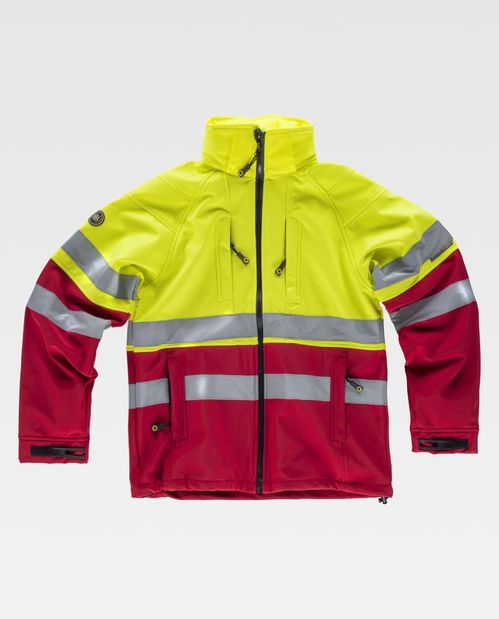 Softshell de alta visibilidad Mod. S9525 Rojo / Amarillo Fluor (20/12) Talla M