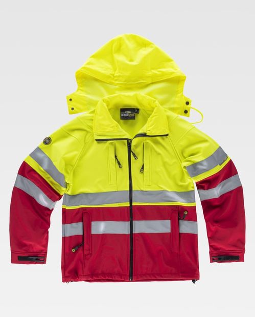 Softshell de alta visibilidad Mod. S9525 Rojo / Amarillo Fluor (20/12) Talla M