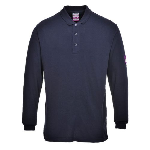 Polo de manga larga ignífugo y antiestático (ATEX) Azul Marino Talla XL