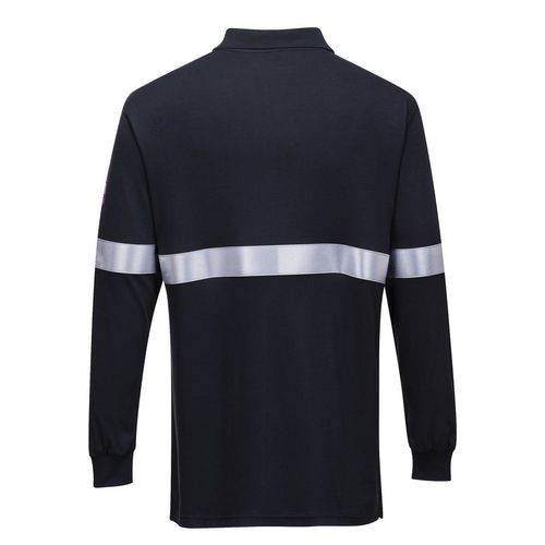 Polo de manga larga ATEX con banda reflectante Azul Marino Talla S