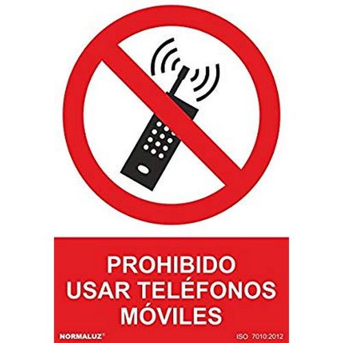 Seal PROHIBIDO USAR TELEFONOS MOVILES Tamao 300x210