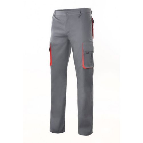 Pantaln multibolsillos bicolor Gris/Naranja Talla 52