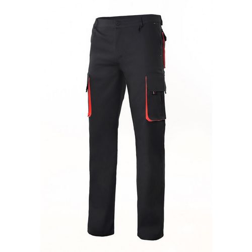 Pantaln multibolsillos bicolor Negro (0) / Rojo (12) Talla 46